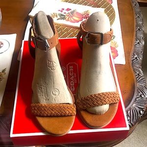 Torrid Collection: Striking Rich Congac Color Suede Sandals. Great condition!